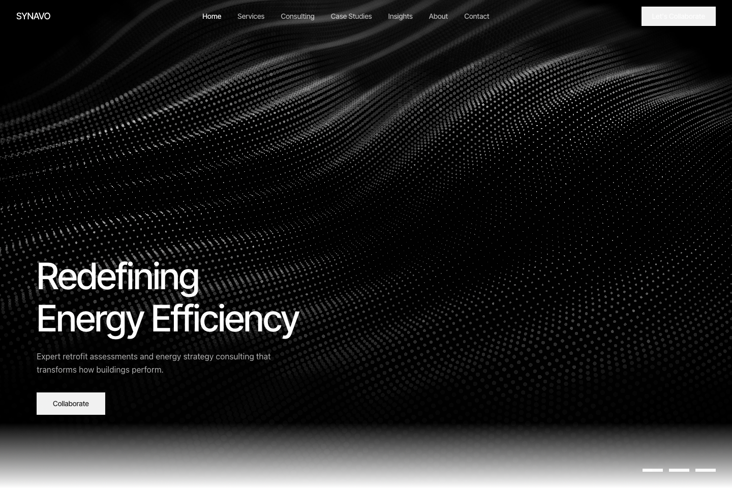 Synavo website homepage designed by Fascia